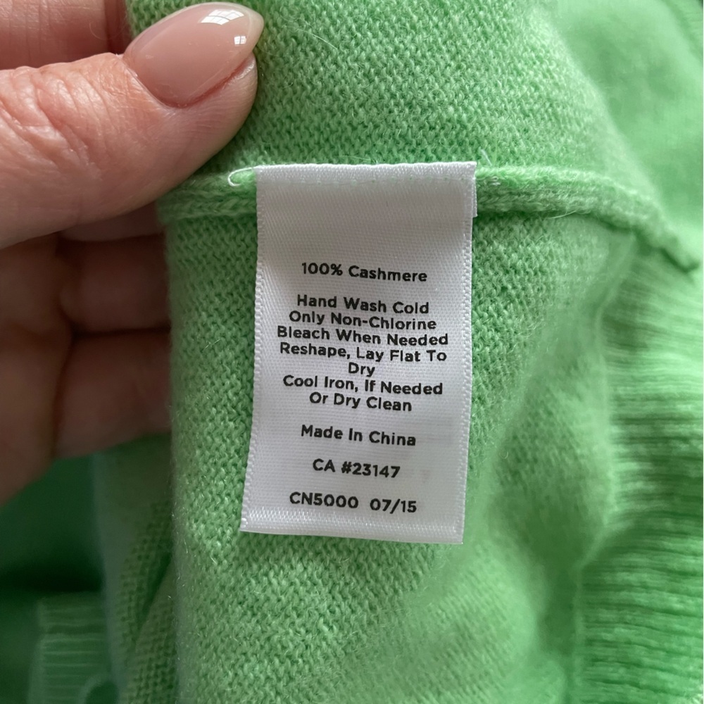Talbots Cashmere Crewneck Sweater, light green, petite - Picture 3 of 7
